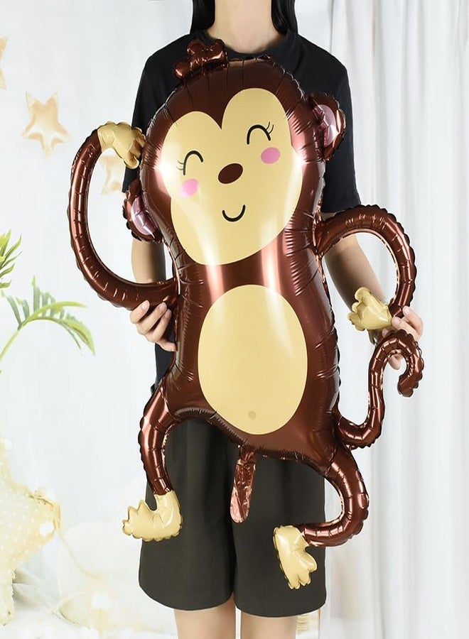 Jagmag® Monkey Balloon, Jungle Monkey Foil Mylar Balloons for Baby Shower Kids' Boys Animals Theme Birthday Party Supplies, Animal Balloons, Bandar Balloon - Image 2